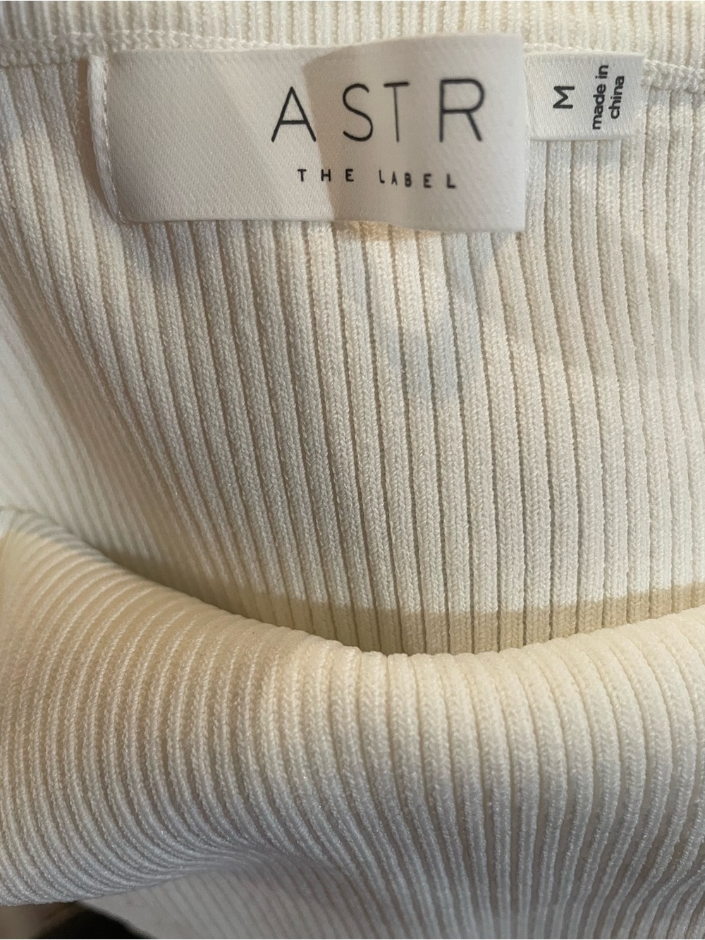 Astr Cream Ribbed Halter Top - Picture 5 of 5